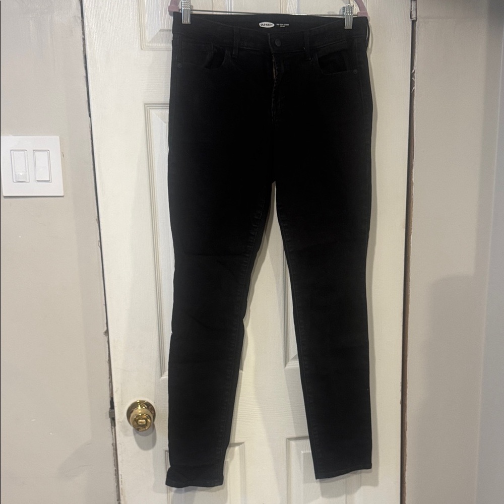 Old Navy Women's Pop Icon Black Skinny Jeans Low Rise 12 Tall